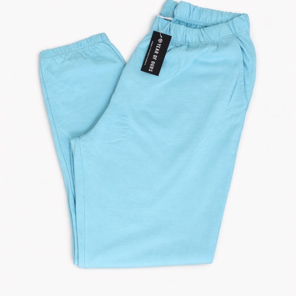 Year of Ours Pants - Year of Ours Light Blue Track Pants Size XL